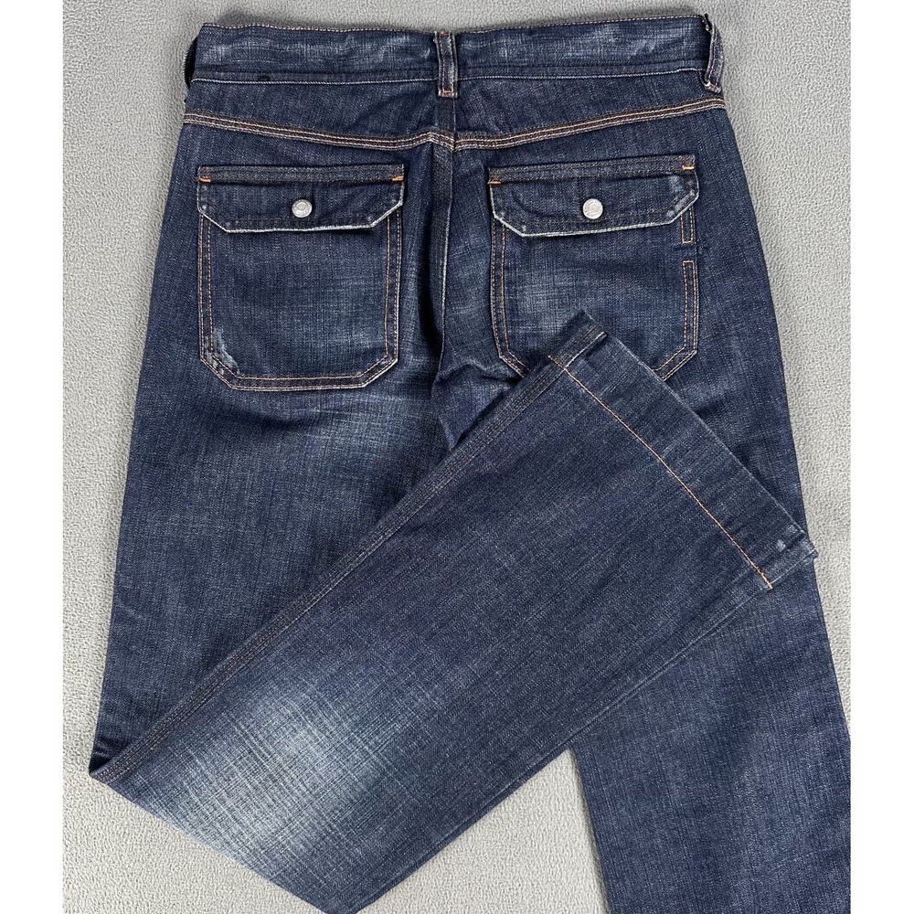 Diesel Jeans Womens 25x32 Blue Nadar Slim Bootcut Distressed Y2K Flap Pocket